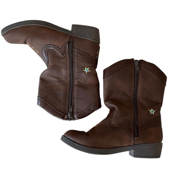 Toy Story Brown Cowboy Boots with Cartoon Design Size 10 EUC - Picture 5 of 9